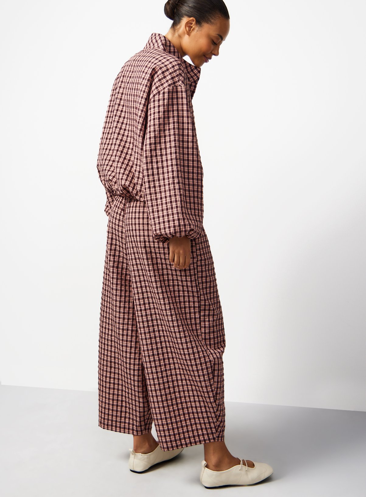 Pink Checked Barrel Trousers 6 - Image 5 thumbnail